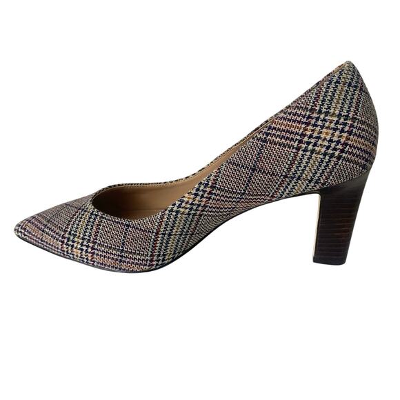 Cole Haan Grand.OS Plaid Fabric Pumps Heels – Size 9.5B – Classic Pointed Toe - Picture 3 of 12